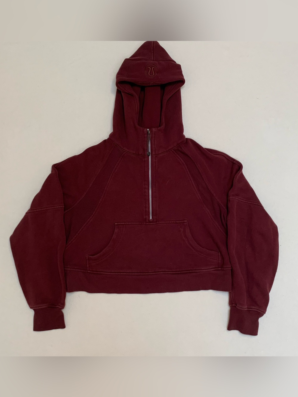 Lululemon Scuba Oversized Half Zip Hoodie Red Merlot LW3DM4S Maroon Pullover